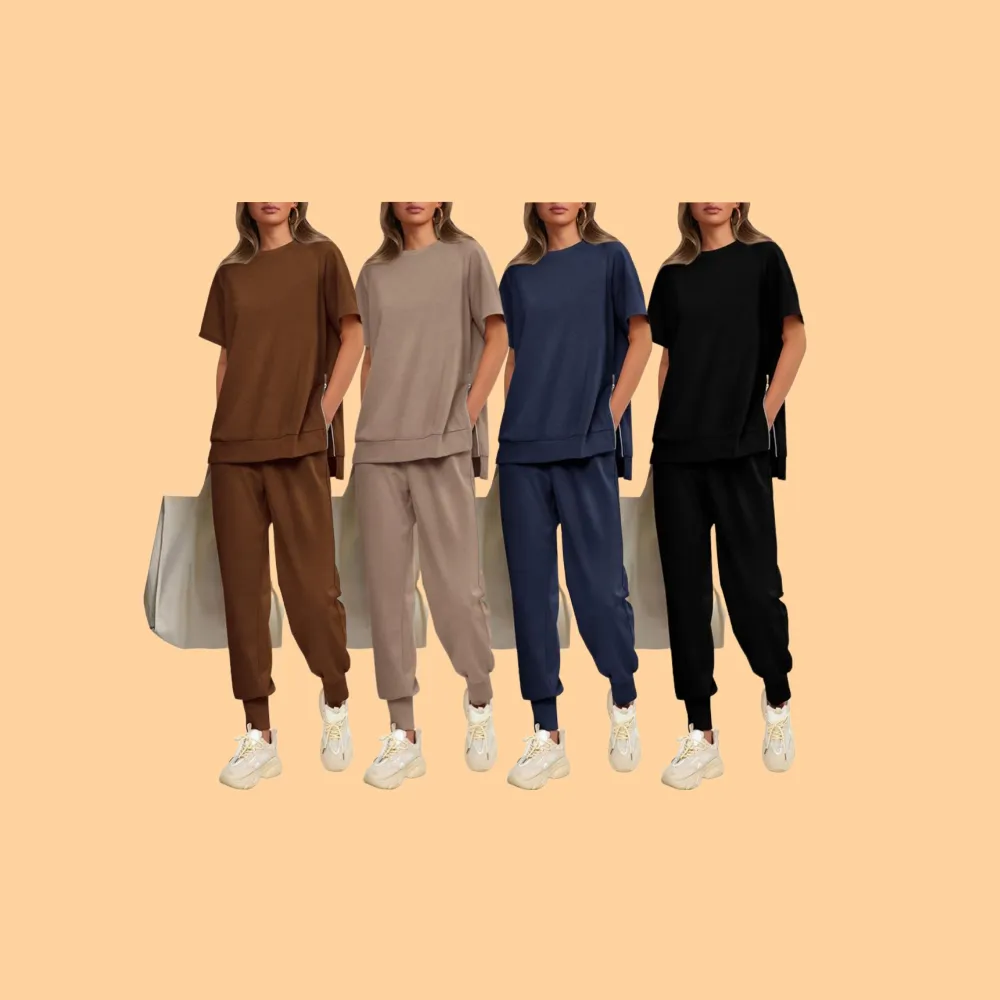 Women's 2-Piece Set Comfy Crew Neck Tracksuits