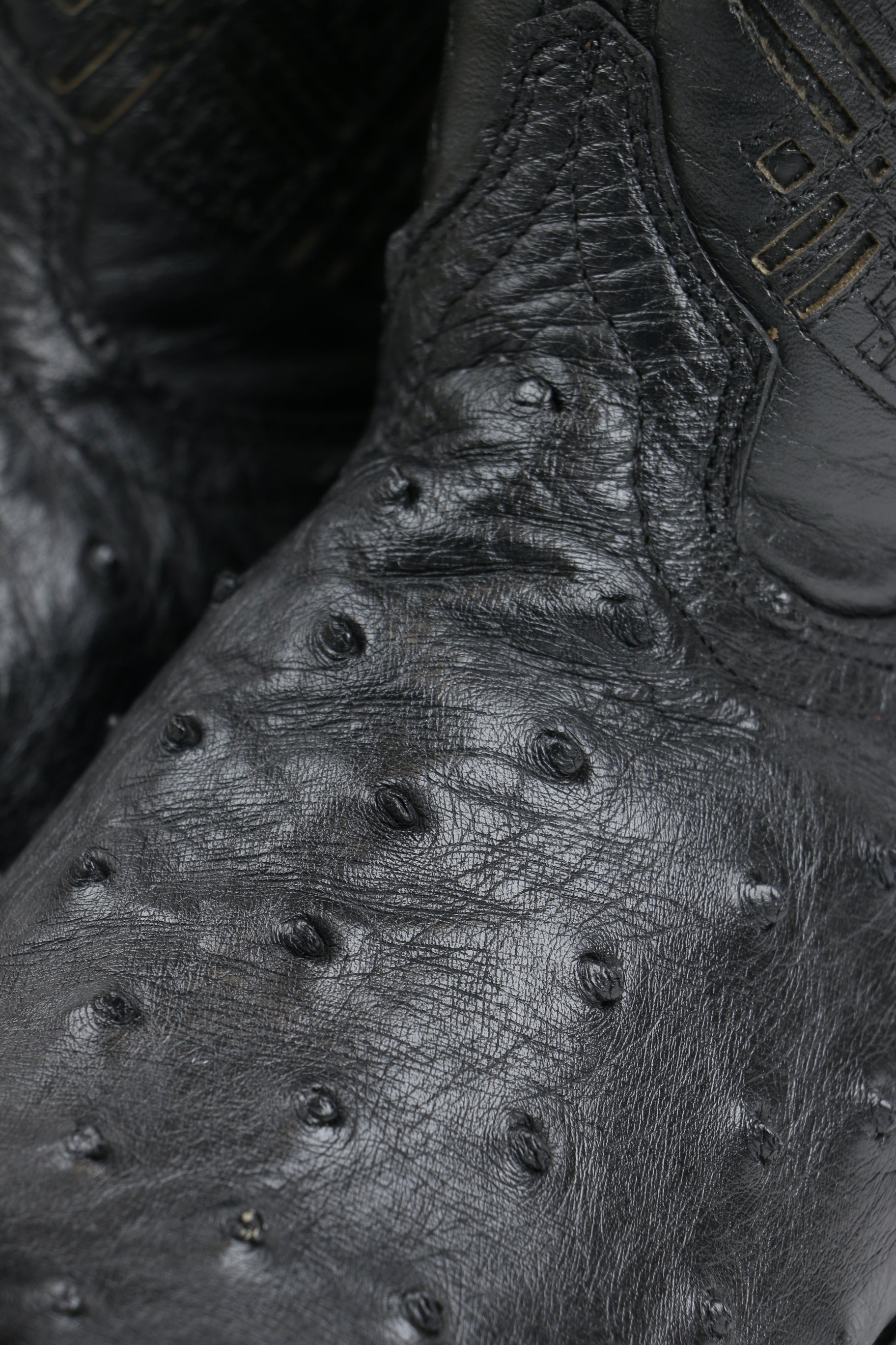 Chero's Premium Exotic Ostrich Triple Black Clearance Sale 70%OFF