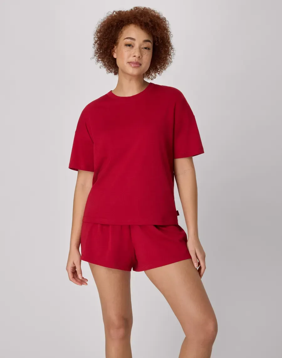 Women’s 2-Piece Lounge Set – Soft Boxy T-Shirt & Sleep Shorts