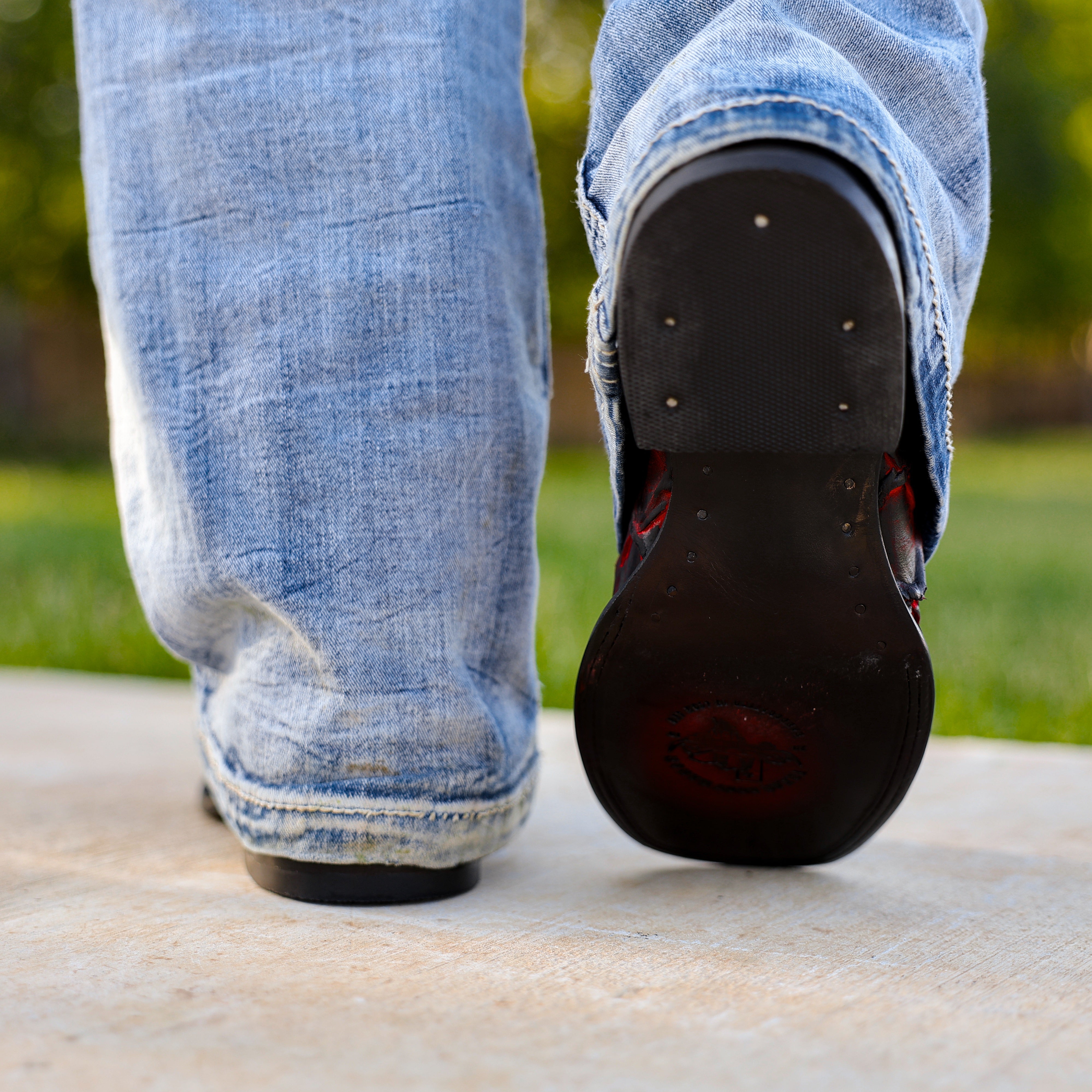 Matte Rustic Black Cherry Pirarucu Leather Boots - Square Toe