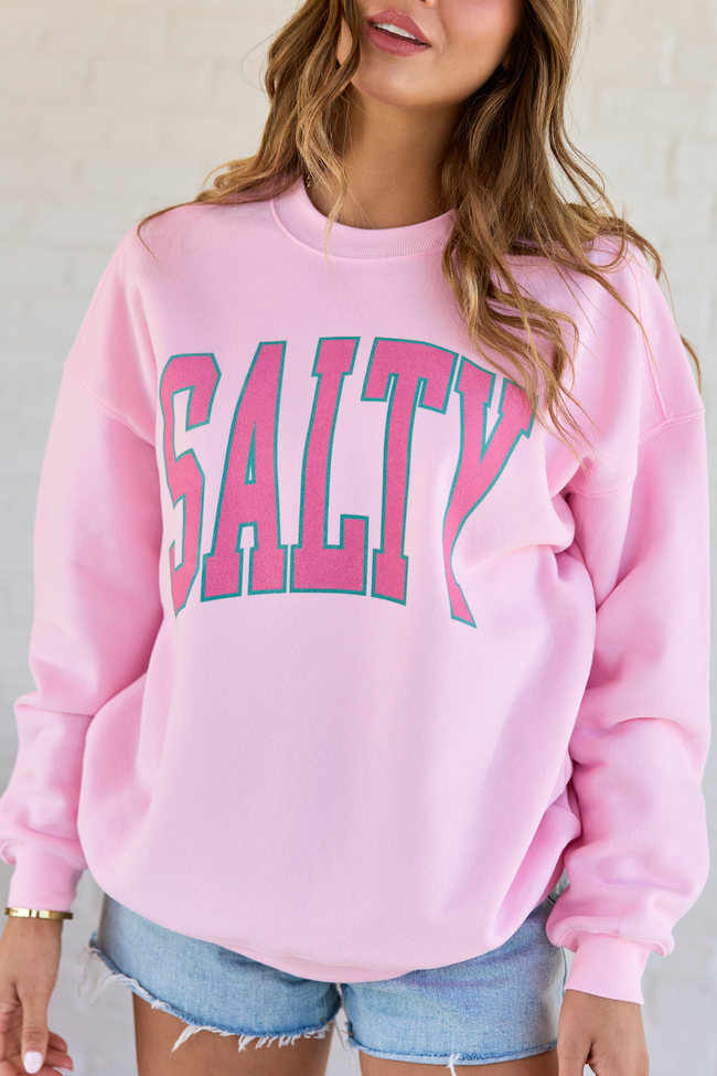 Salty Block Light Pink Graphic Sweatshirt