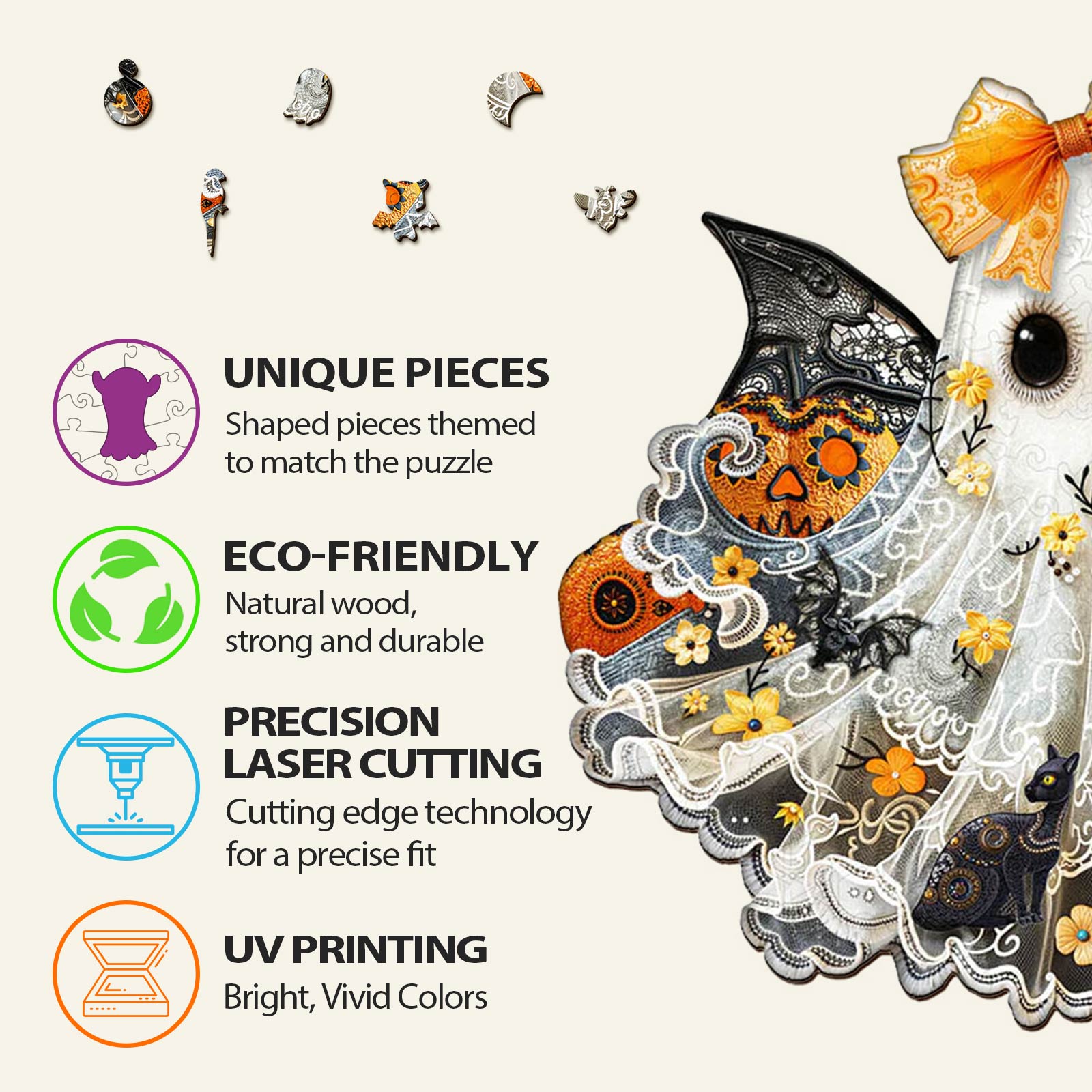 Little Miss Ghost Wooden Jigsaw Puzzle