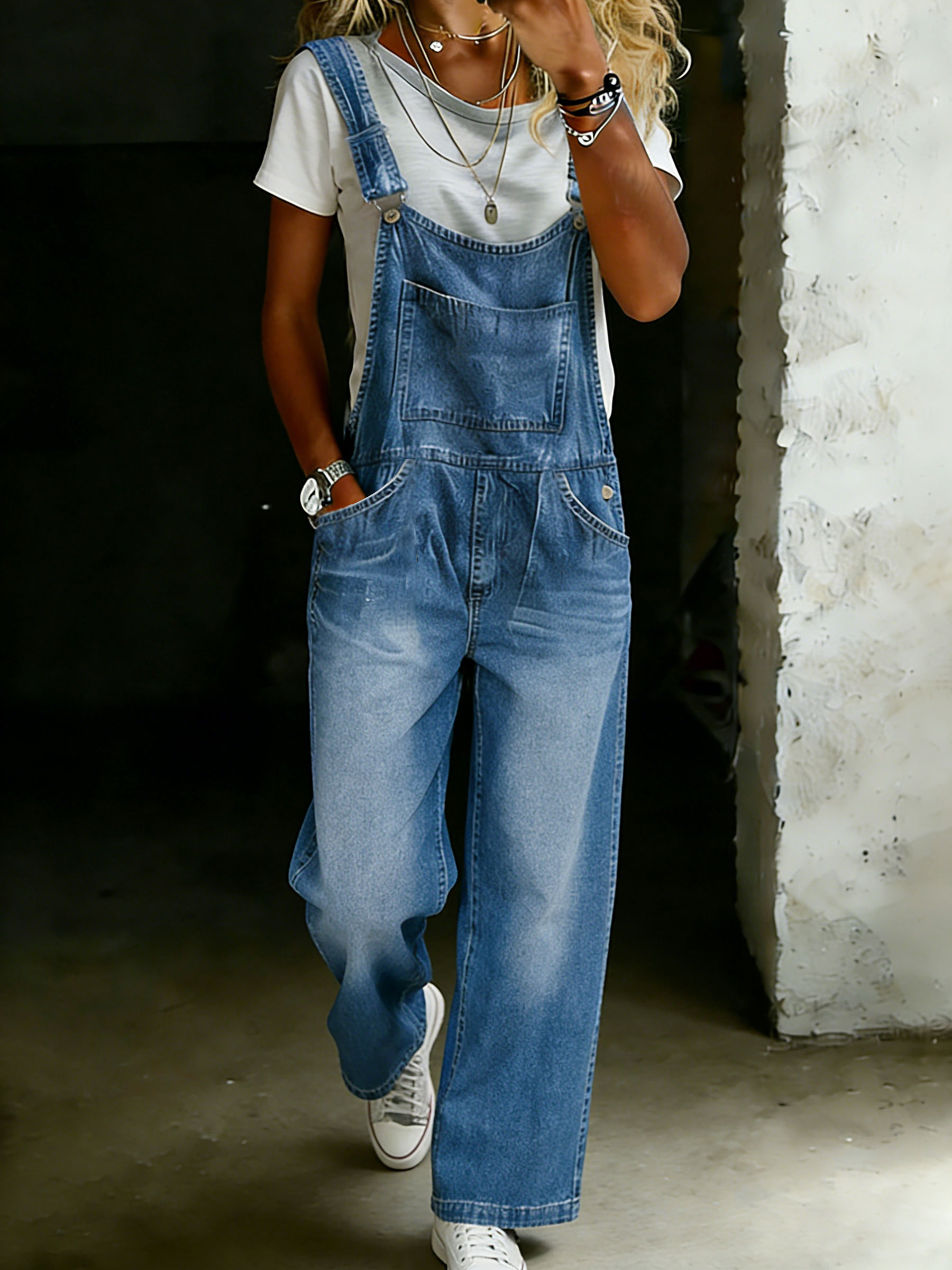 Women’s Casual One Piece Denim Jumpsuit