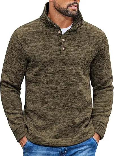 Men's Casual Slim Fit Pullover Sweater Knitted Thermal Sweatshirt.Fleece-lined For Warmth And Wind Protection.Comfortable And Stylish