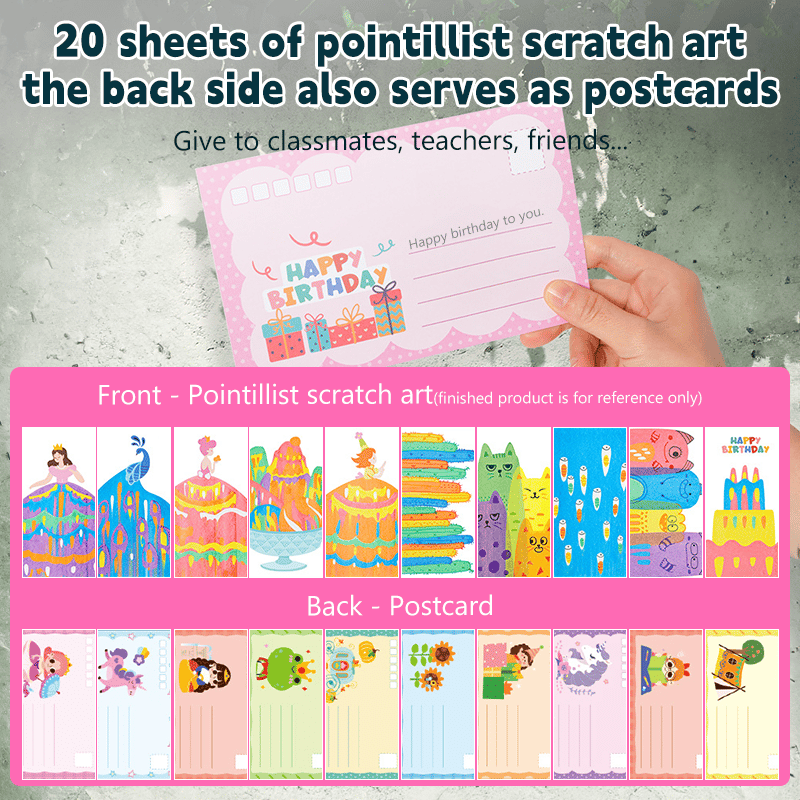 🎅20Pcs DIY Rainbow Scratch Art