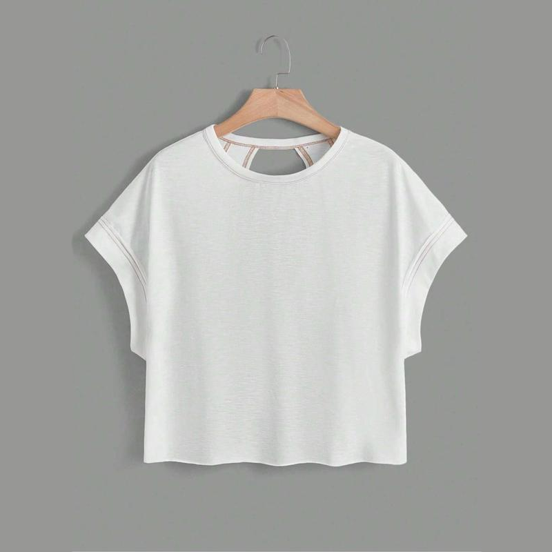 Women's Asymmetrical Cut-Out Batwing Tee