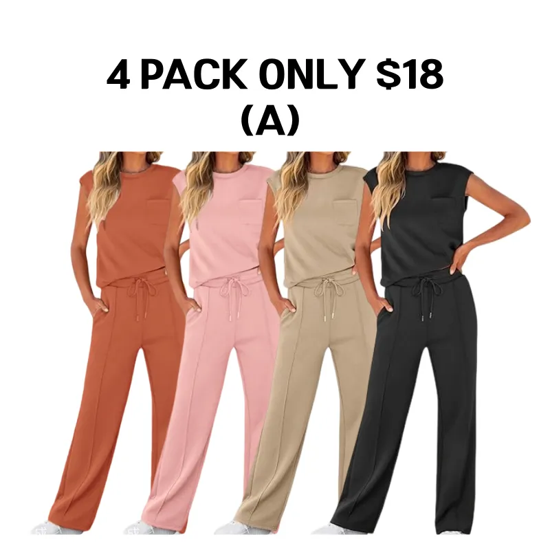 Women's 2-Piece Sleeveless Wide Leg Lounge Set