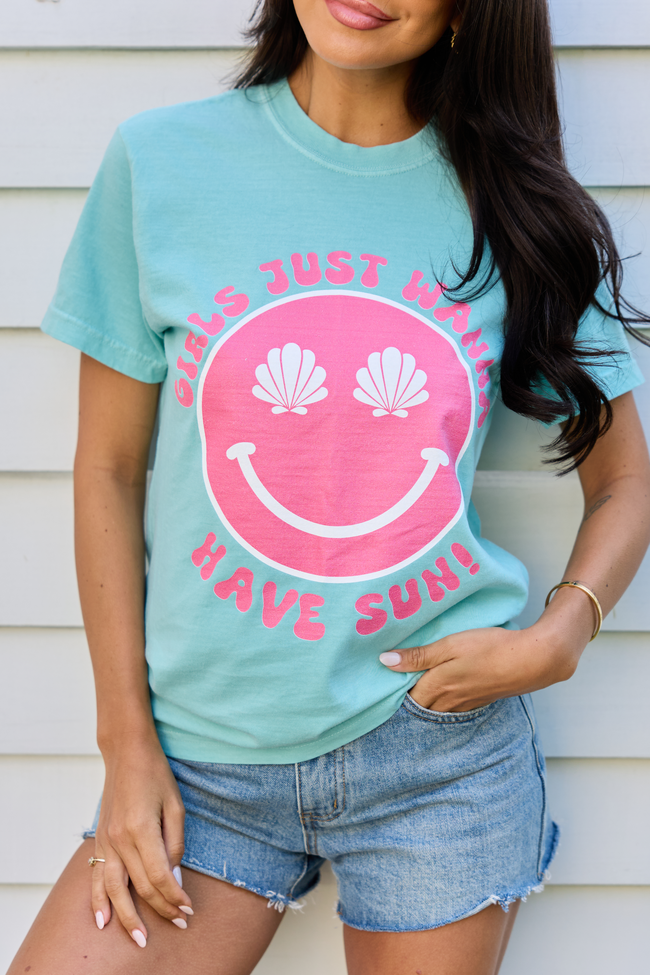 Girls Just Wanna Have Sun Chalky Mint Graphic Tee
