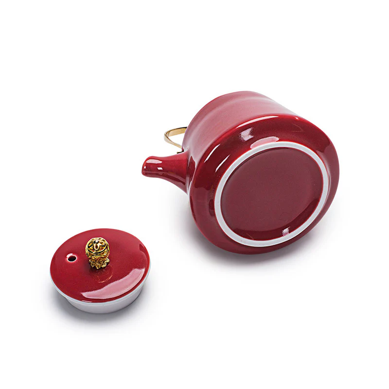 Celadon Glazed Kaolin Ceramic Teapot-Various Colors