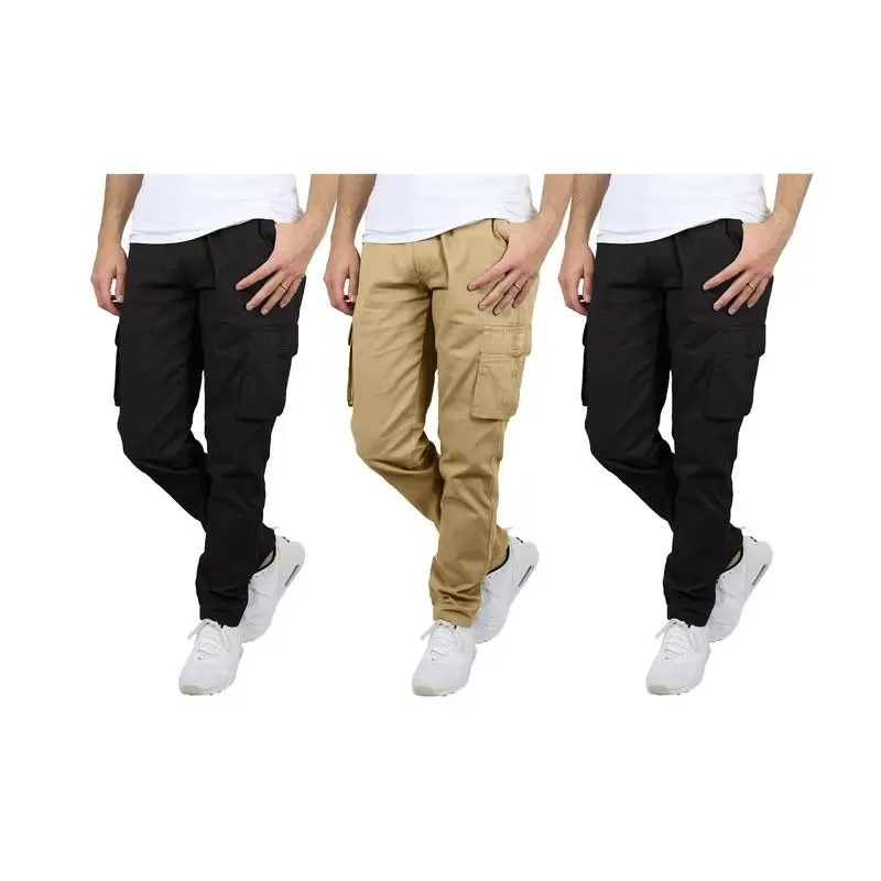 Men'S 3 Pack Flex Stretch Cotton Cargo Pants