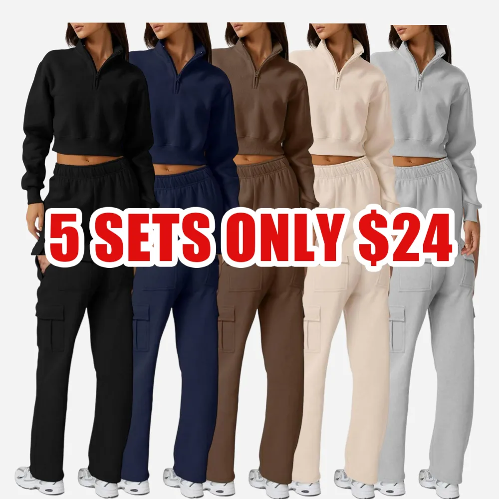 Women’s Half Zip Fleece Sports Top & Pants