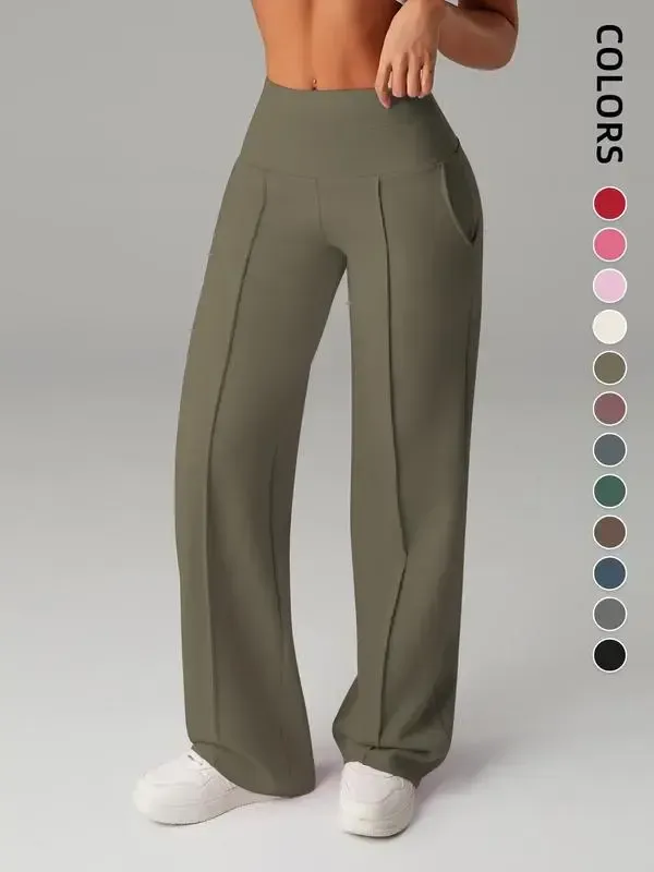 🔥Women's  Wide Leg High Waist Sporty Casual Sweatpants with Pockets