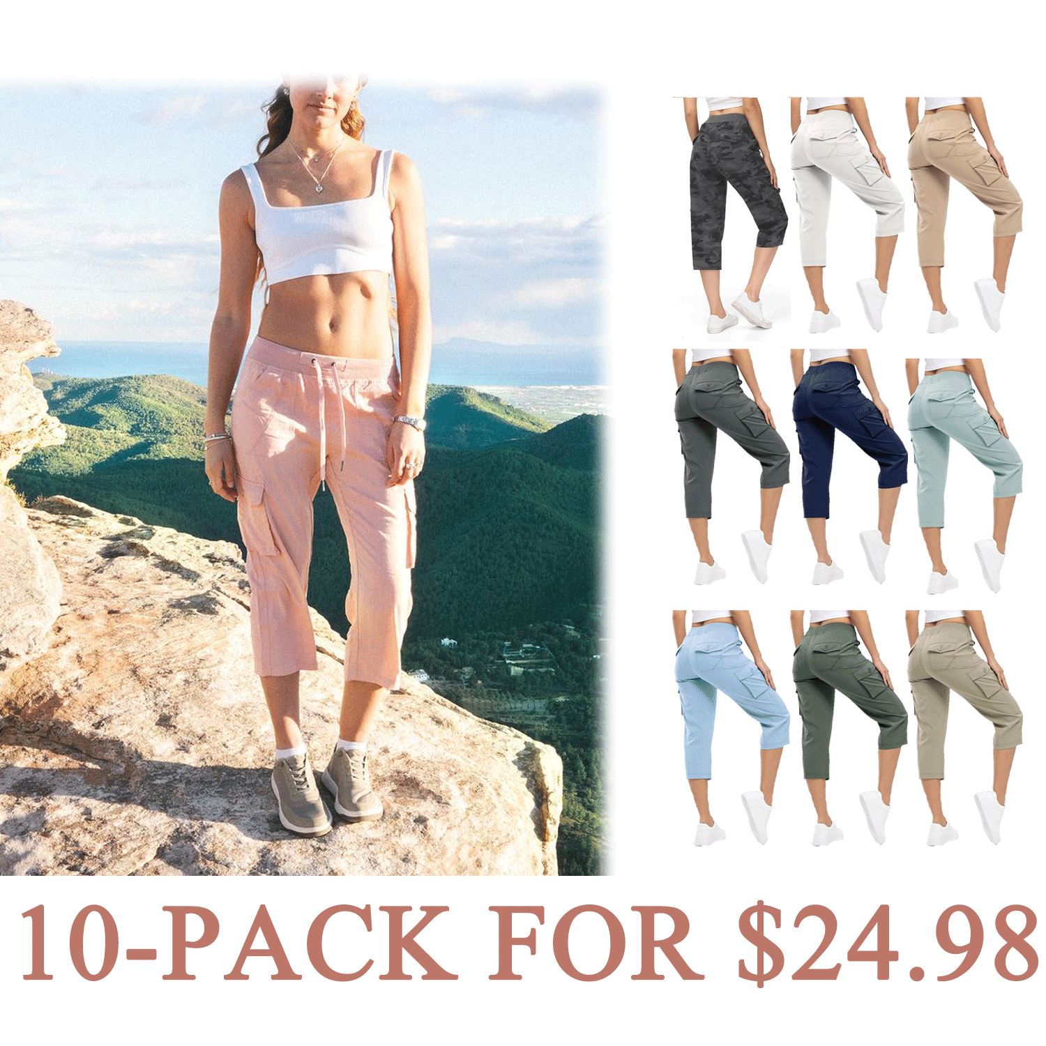 Women’s Lightweight Quick-Dry Capri Cargo Pants