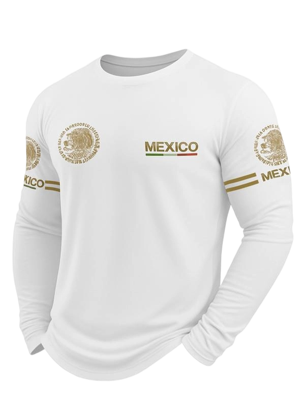 Men's 3D Print Long Sleeve T-Shirt, Breathable Comfort, Fitted Crop Top, All Seasons Wear