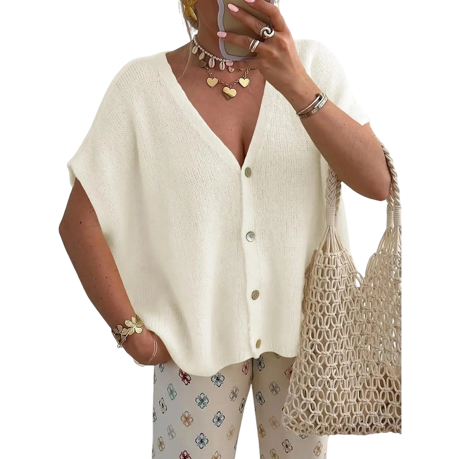 Women's Lightweight Oversized Batwing Sleeve Cardigan