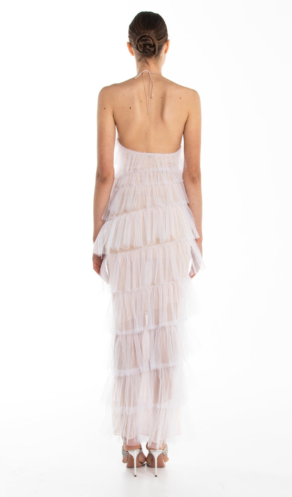 FRINGED  BACKLESS MAXI DRESS