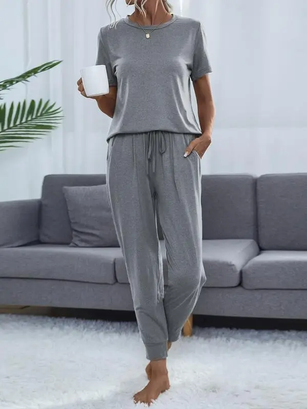 Women's Comfortable Solid Color Lounge Set