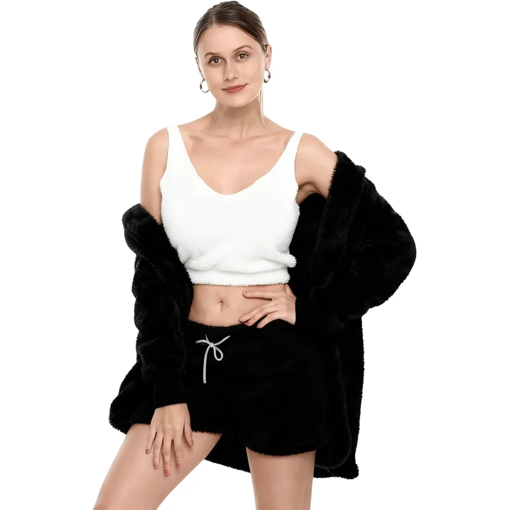 Women's Sherpa Fleece 3-Piece Cozy Loungewear Set