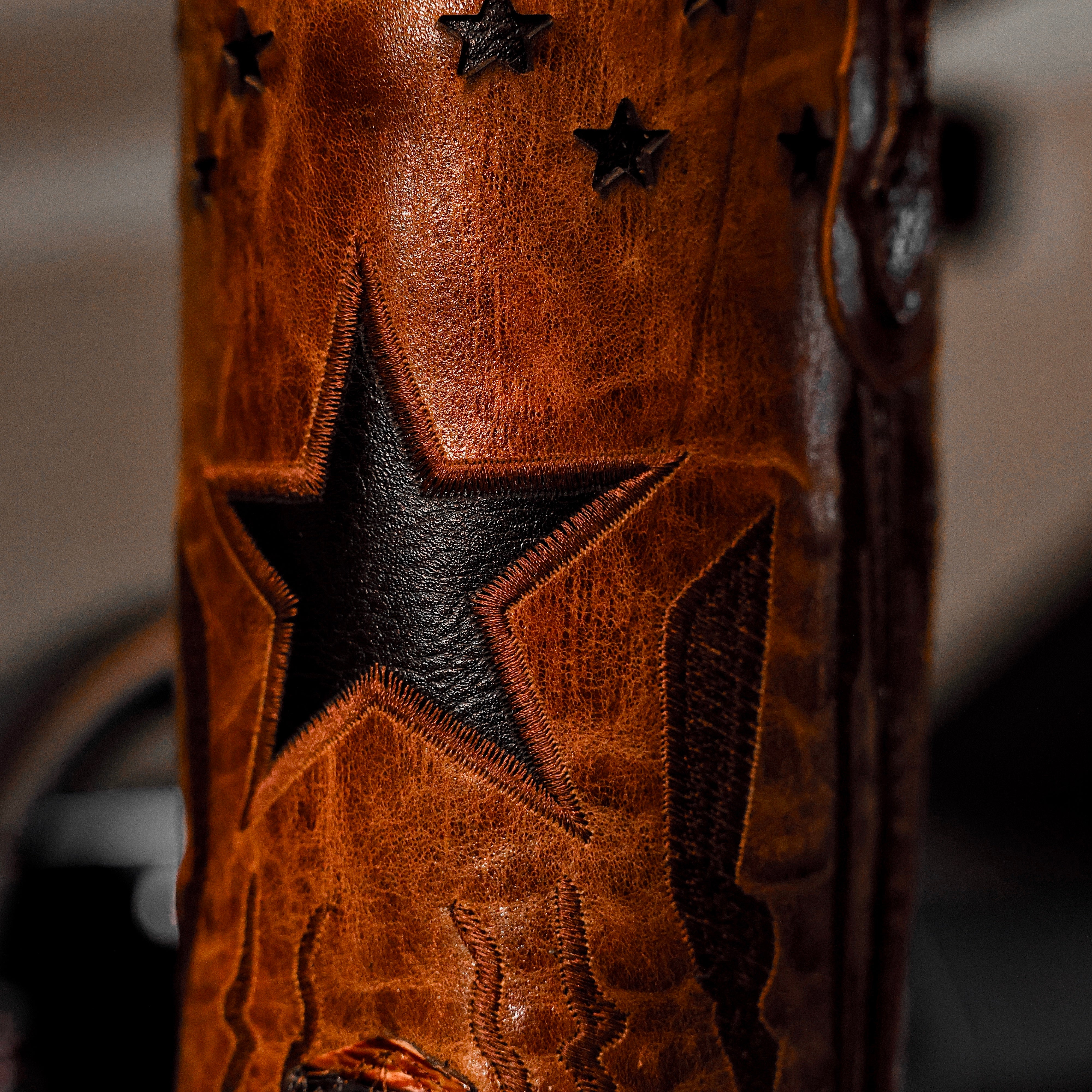 Honey Cognac Python Leather Boots - Square Toe