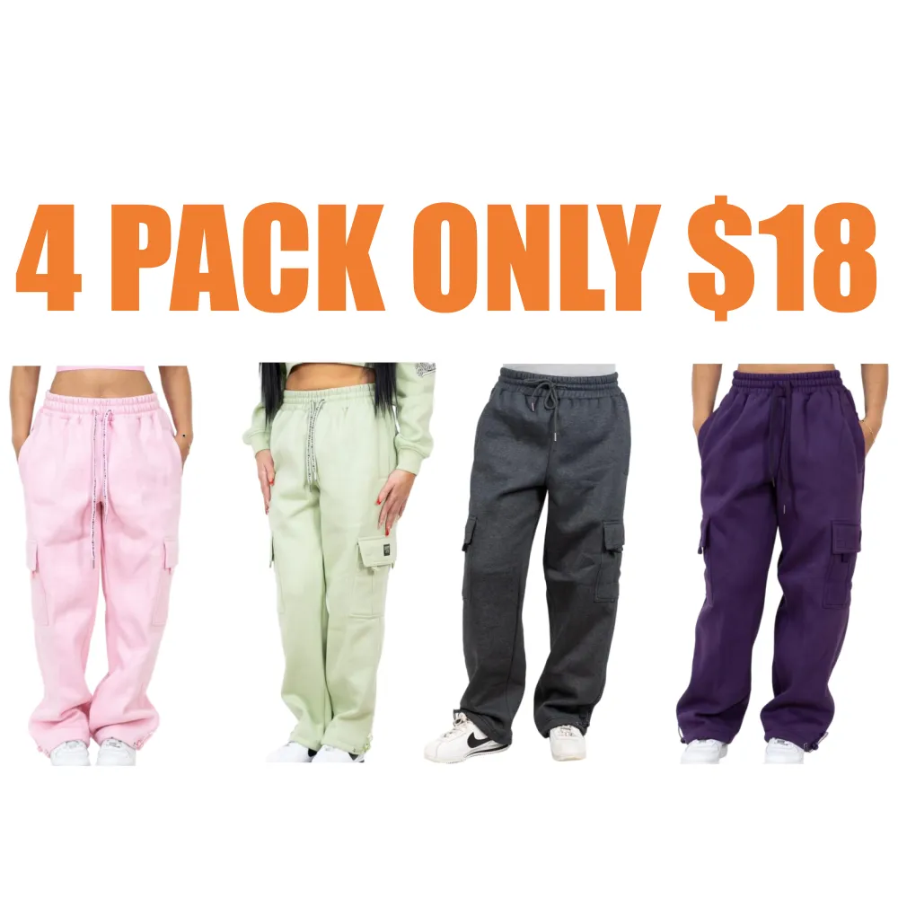 Woman Heavyweight Baggy Cargo Sweatpants