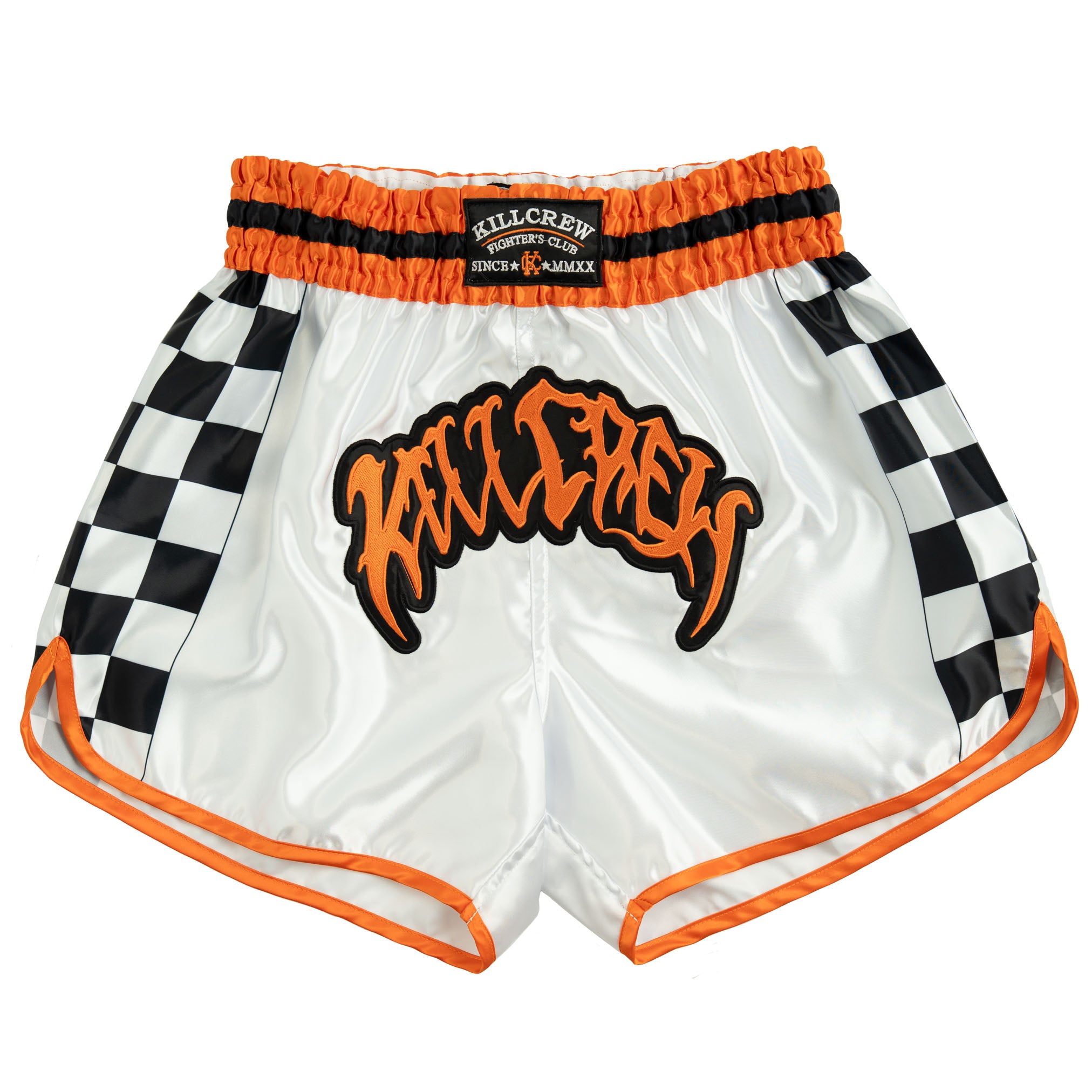 CHECKER FIGHT SHORT - ORANGE