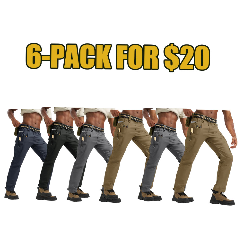 Men's Tactical Work Pants – Lightweight, Multi-Pocket, Water-Resistant Cargo Pants for Hiking, Military, and Outdoor Work (10 Pockets)