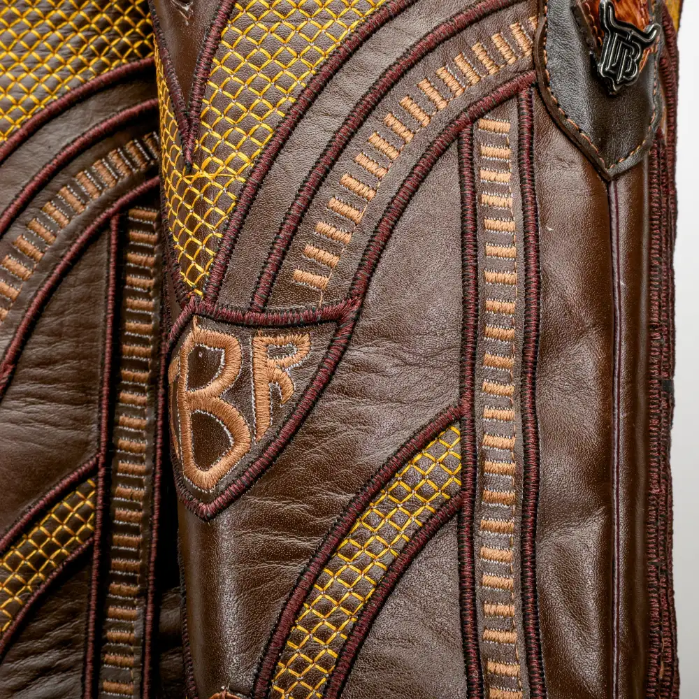 Honey Cognac Ostrich Leather Boot - Square Toe