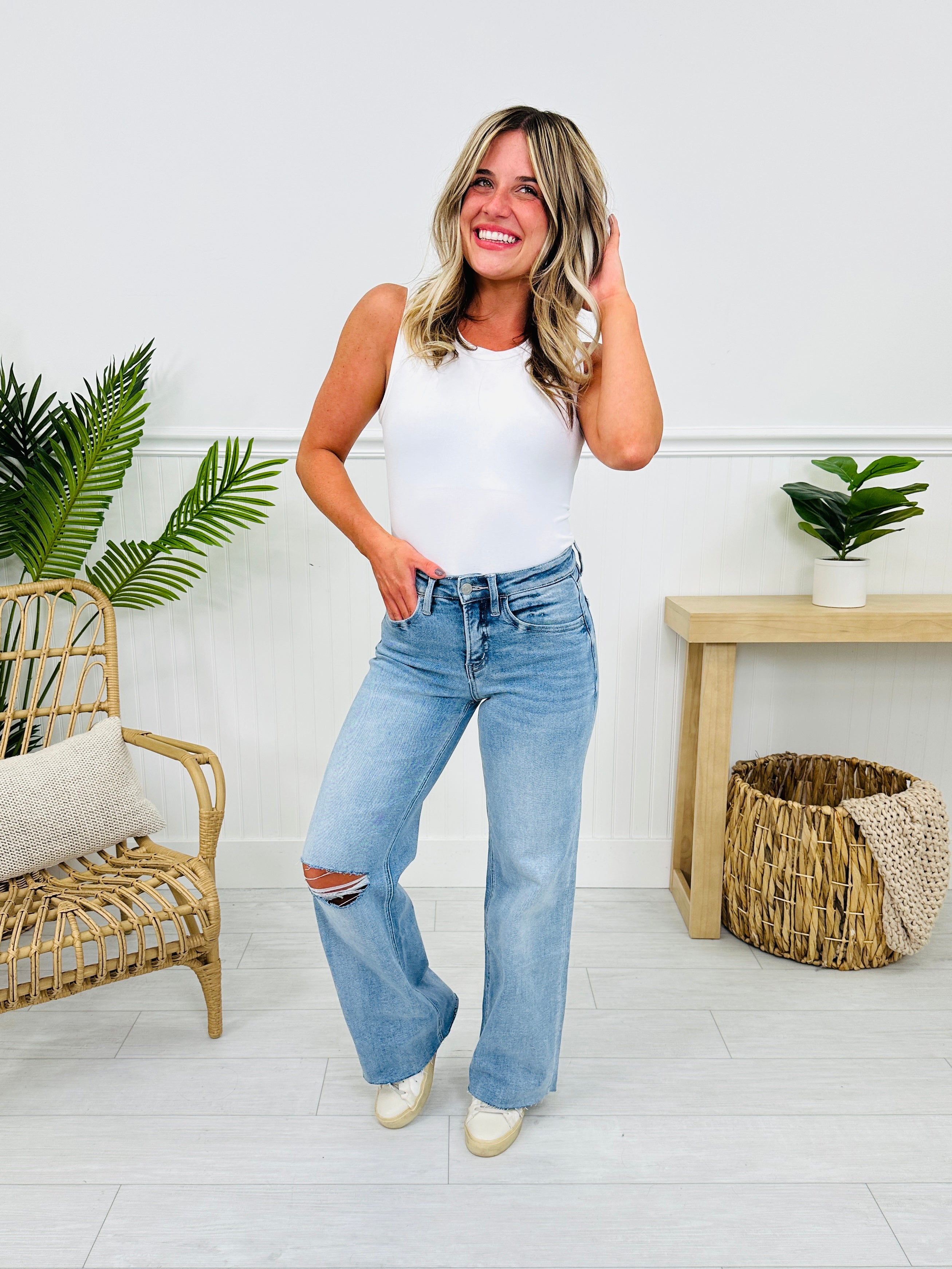 The Bee's Knees Tummy Control Wide Leg Jeans