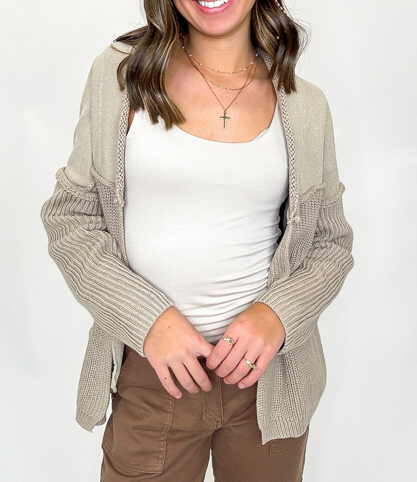 Knit Contrast Cardigan