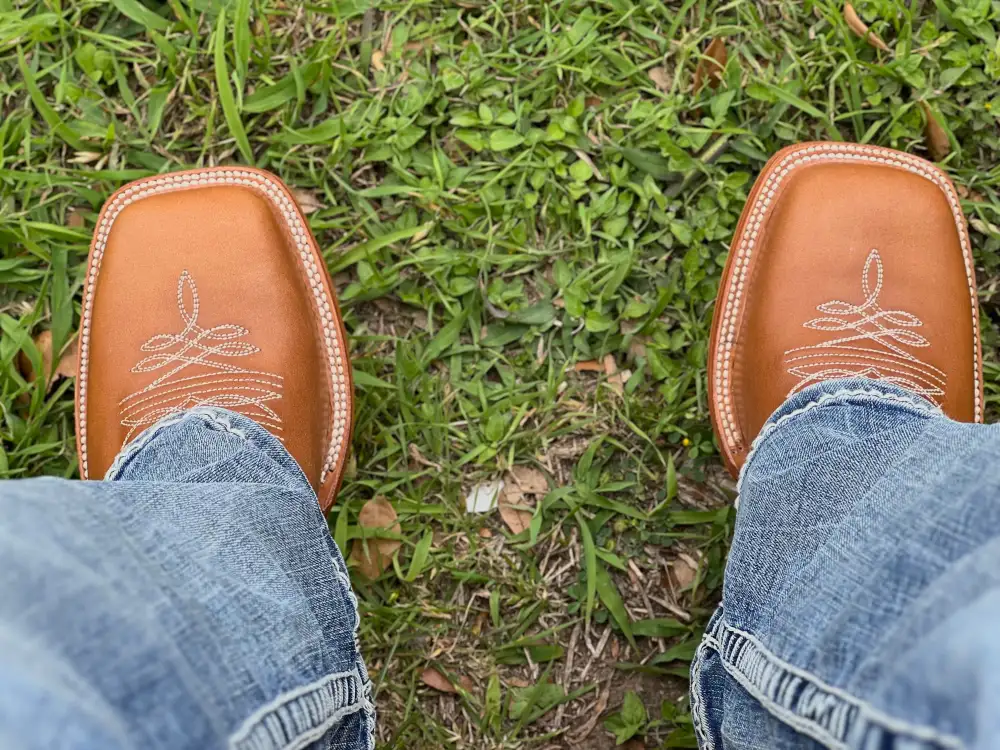 Men’s Honey Leather Boots With Black Shaft
