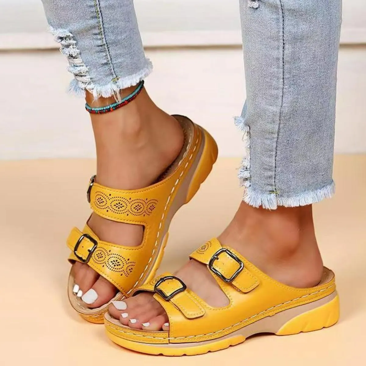 Open Toe Platform Sandals (multiple color options)