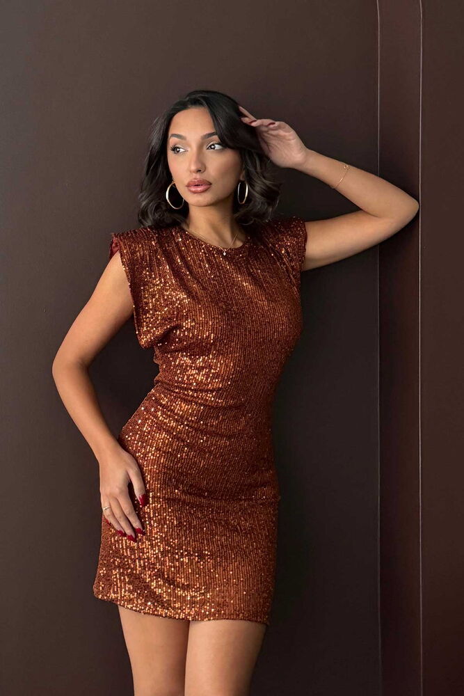 copper Sequin Dress