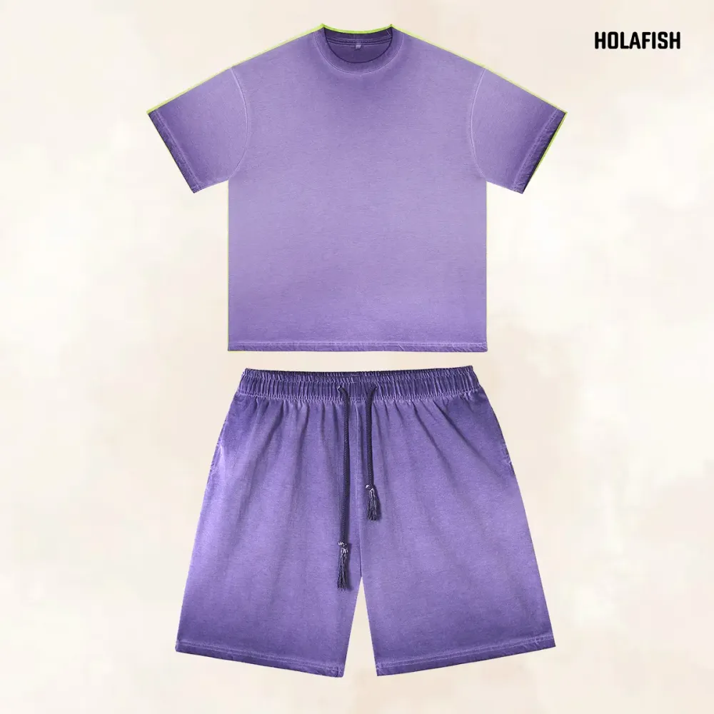 Vintage Washed Cotton T-Shirt & Shorts Set