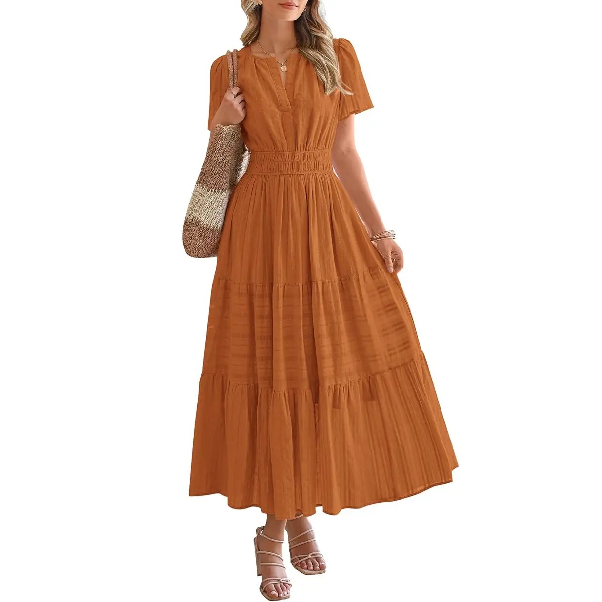 Women’s Lightweight Boho Maxi Dress with Pockets