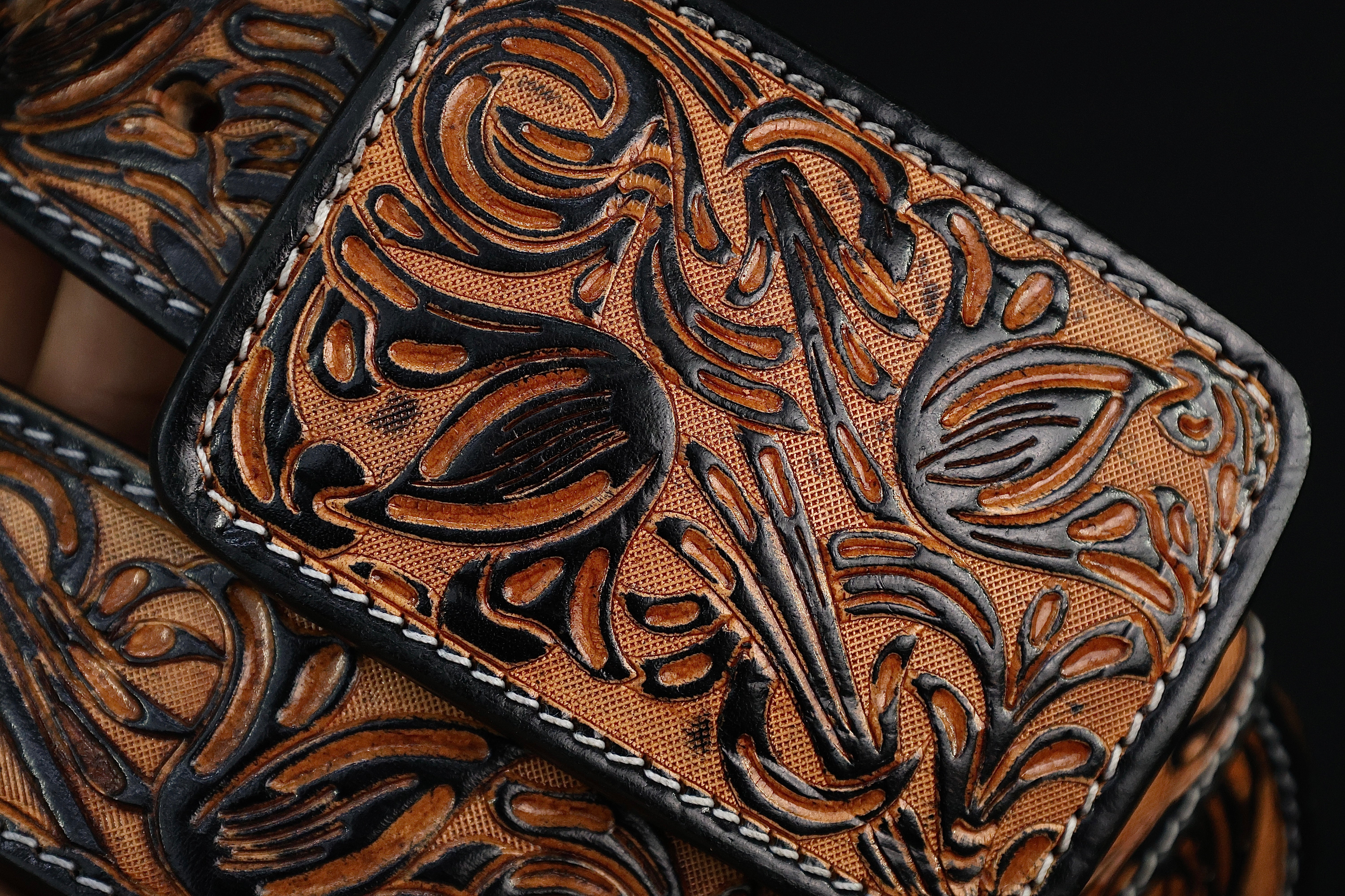 Honey Hand-Tooled Belt