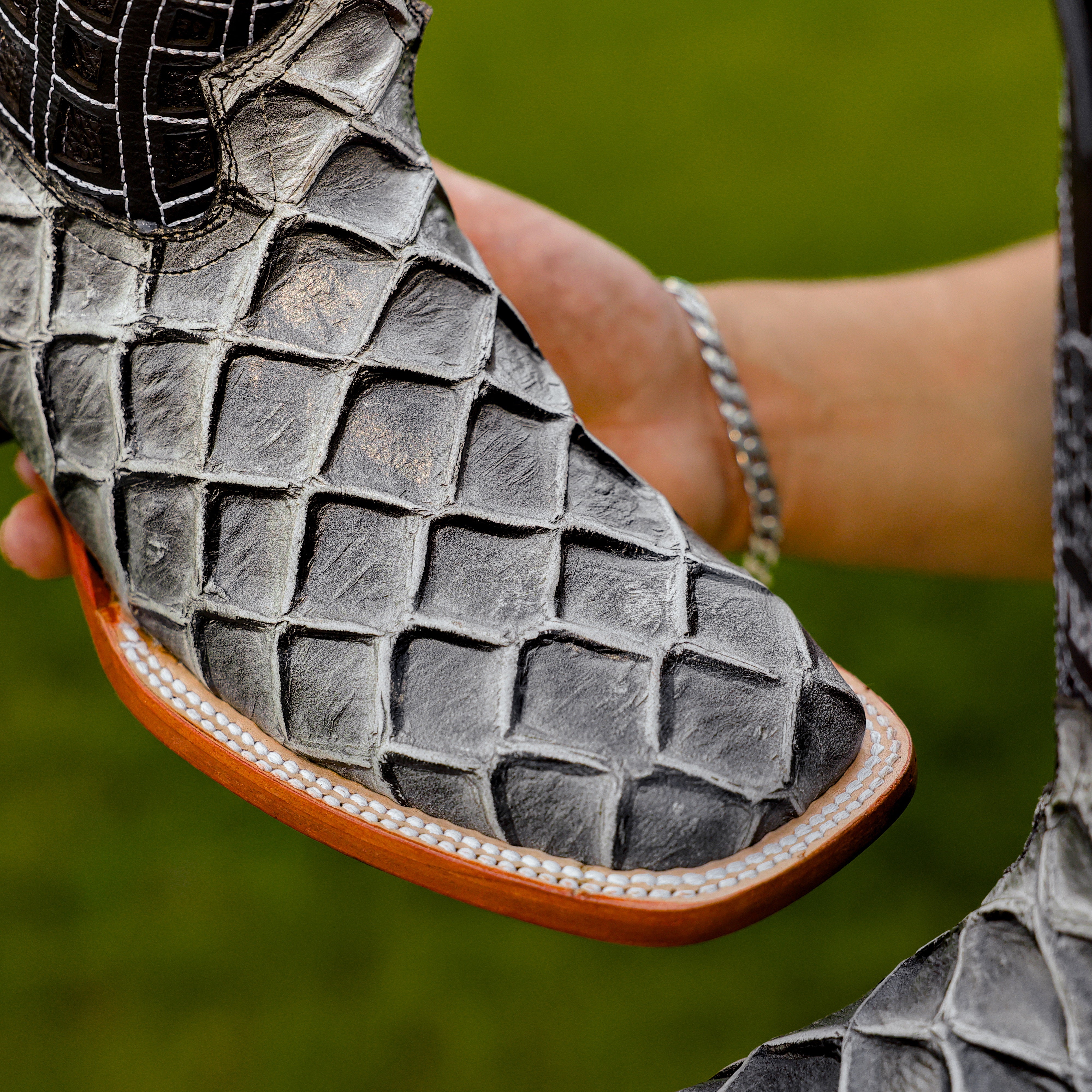 Eclipse Pirarucu Leather Boots - Square Toe