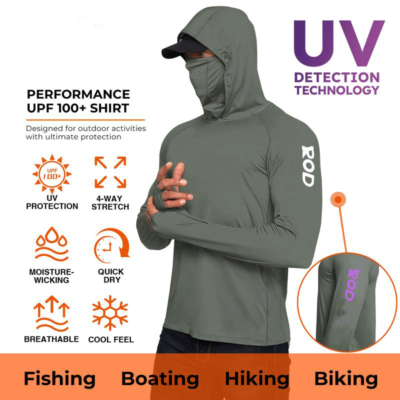 ☀️Men’s UPF 100 Sun Protection Hoodie with UV Detection