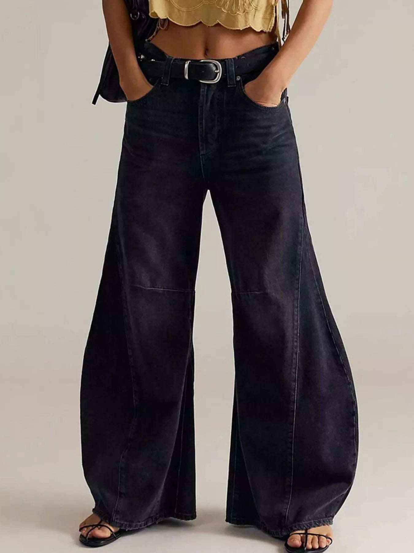 Washed Wide Leg Jeans