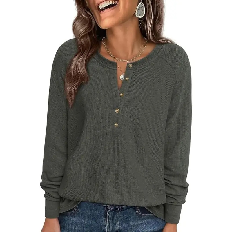 Women's Everyday Henley Long Sleeve Tee