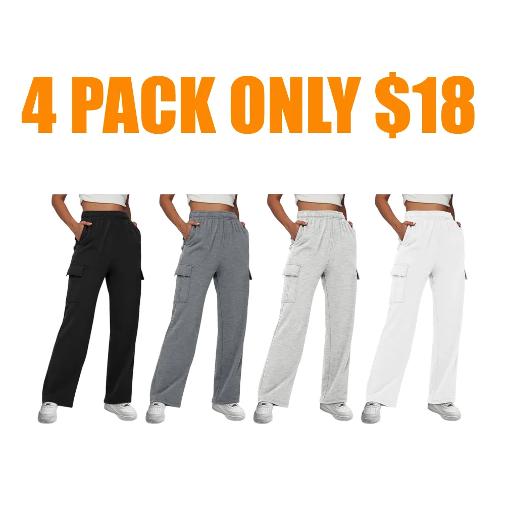 Womens High Waist Cargo Sweatpants Baggy