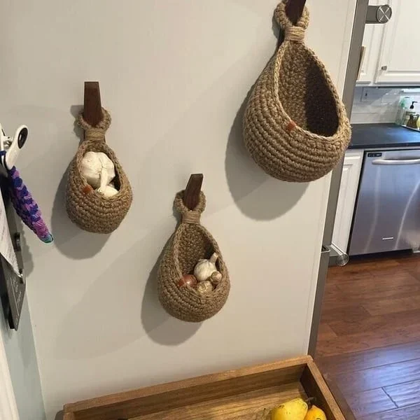 Hanging Wall Vegetable Fruit Baskets For Kitchen, Potato Garlic Onion Hanging