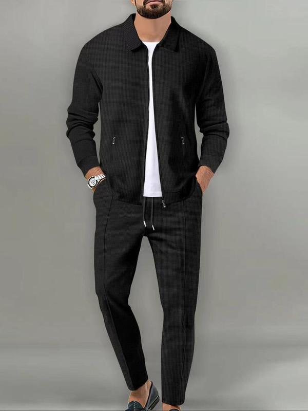 Men’s Tracksuit Set – Zip Up Jacket & Drawstring Pants