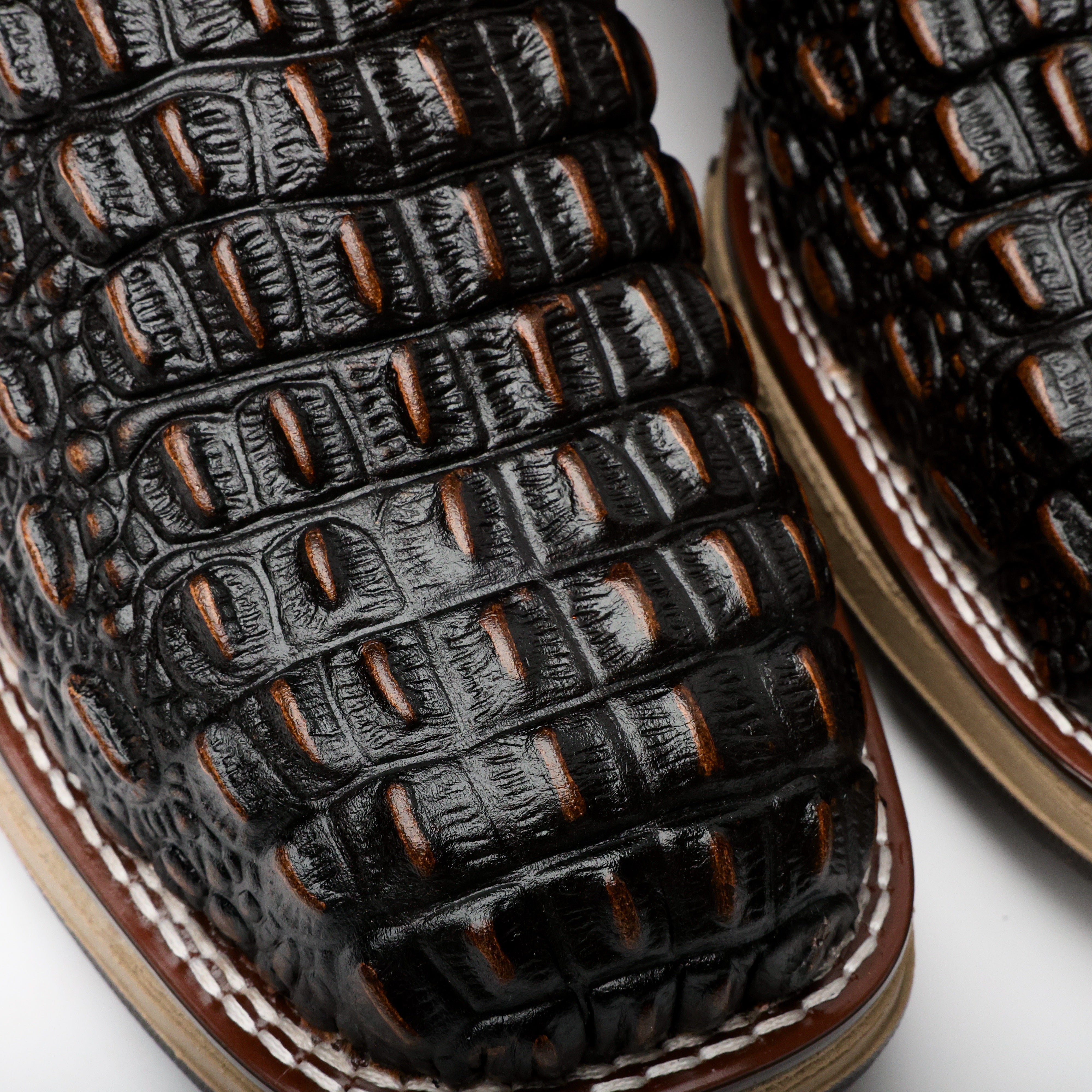 Rustic Brown Caiman Hornback Leather Boots With 3D Lightweight Sole - Composite Toe