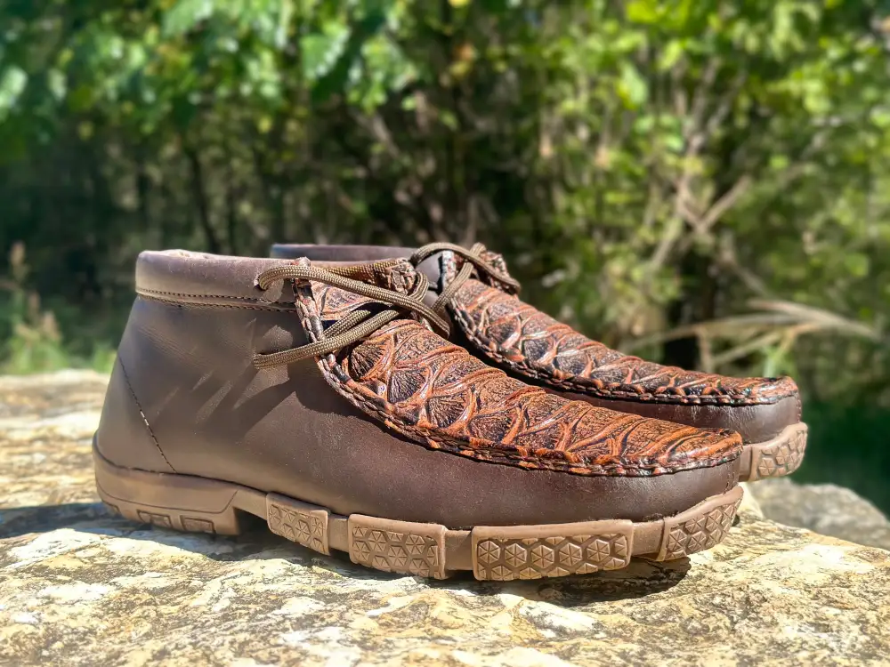 Men’s Brown Jumbo Python  Leather Boat Shoes