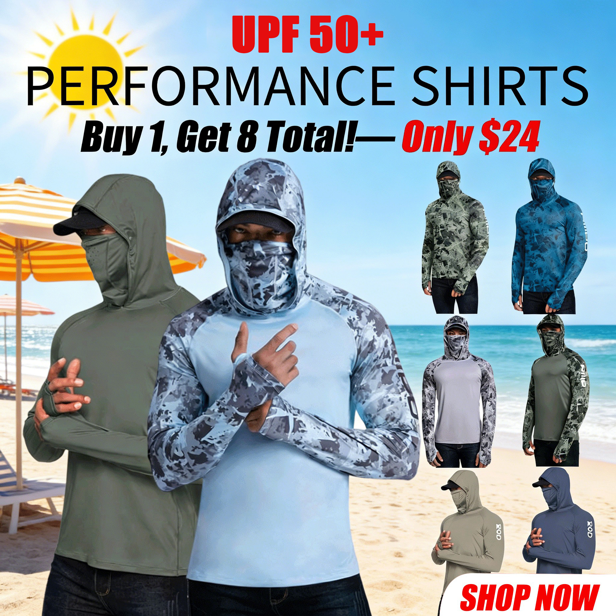 ☀️Men’s UPF 50+ Sun Protection Hoodie with UV Detection