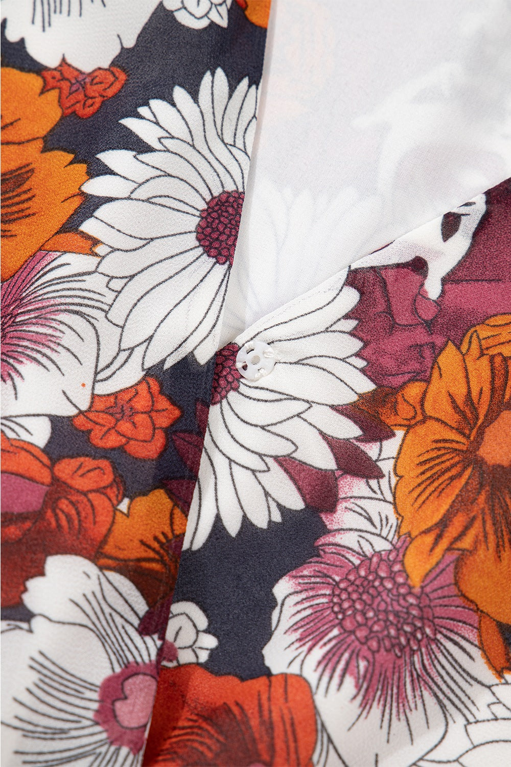 Floral Print Wrap V Neck Puff Sleeve Flowy Mini Dress