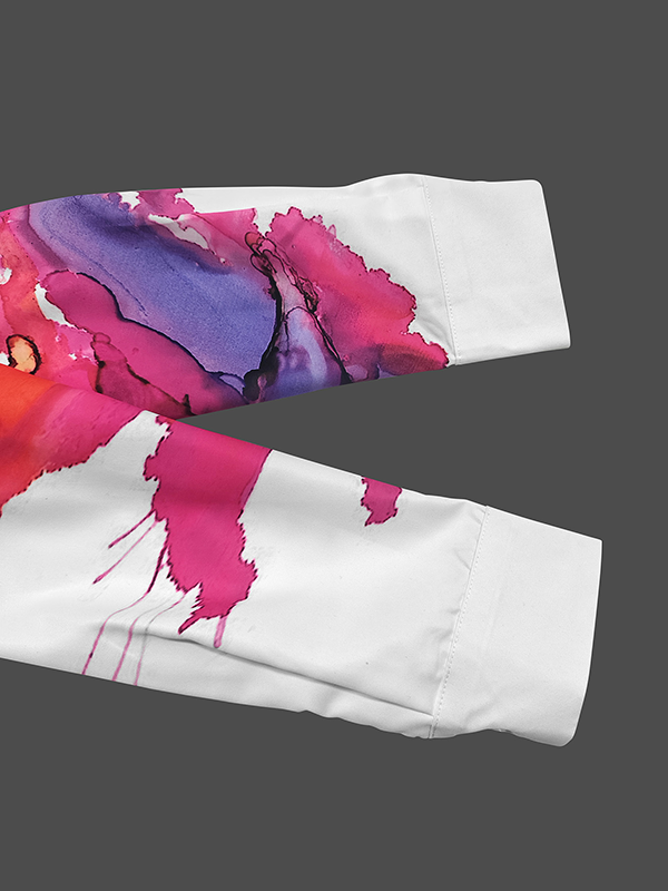 Long Sleeves Loose Floral Printed Split-Joint Lapel Midi Dresses Shirt Dress