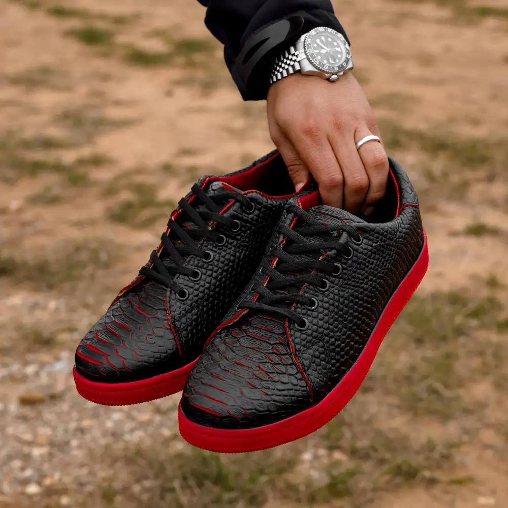 Black Cherry Python Leather Shoes