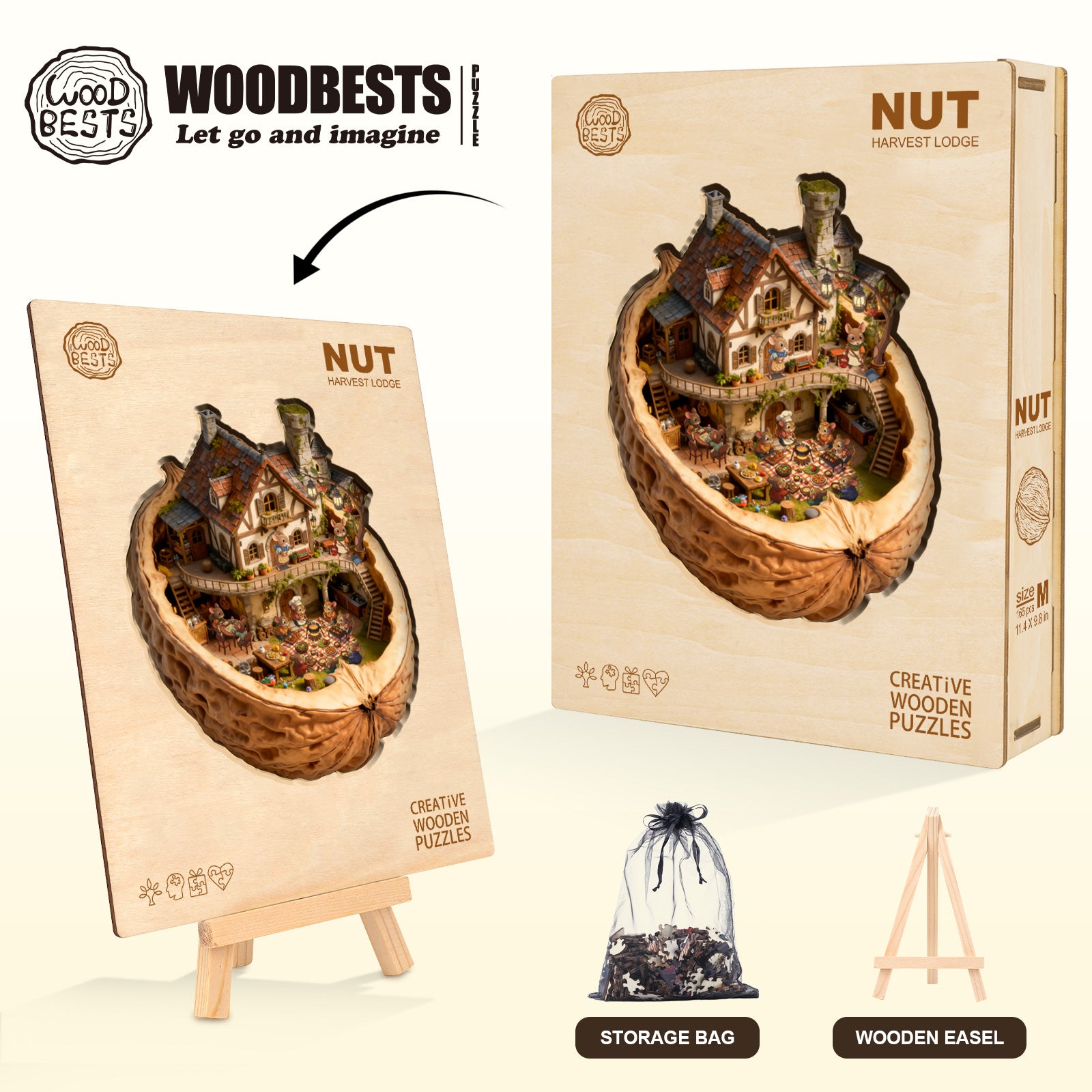 Nut Harvest Lodge Wooden Jigsaw Puzzle
