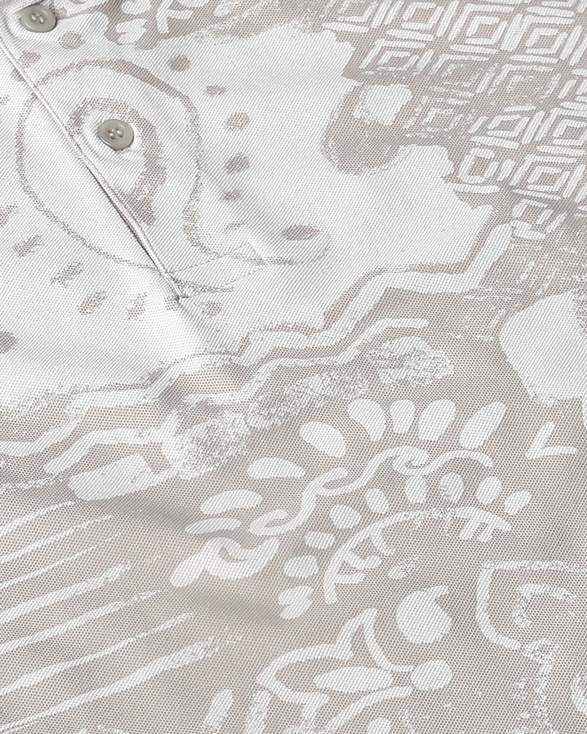 Daily Simple And Slimming Grey Abstract Print Polo Shirt